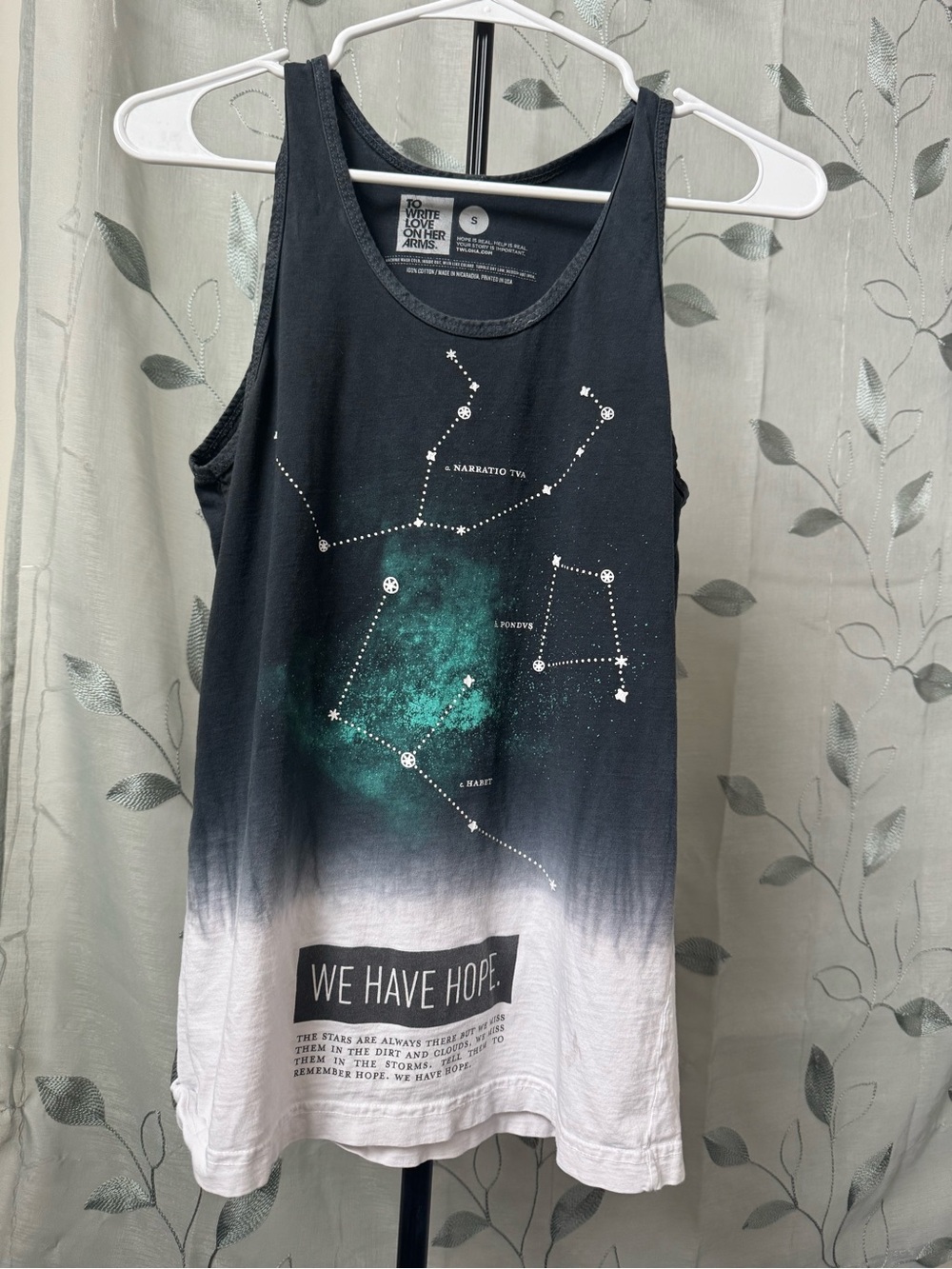 TWLOHA Galaxy Constellation Ombre Tank Top - Black & Teal